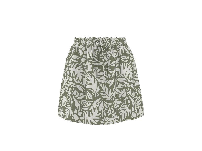 Rok met groen en wit botanisch patroon