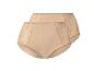 Twee paar beige damesonderbroeken met kant.