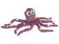 Paarse plasticine octopus met gele stippen en blauwe ogen