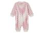 Een roze-wit gestreept rompertje voor baby's.