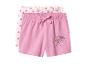Tweedelige roze meisjesshorts met hartjes en puppyprint „Be Happy!”