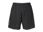 Zwarte sportshorts met elastische tailleband en een ritszak aan de achterkant.