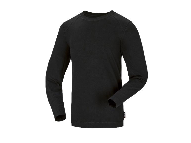 Zwart heren T-shirt met lange mouwen en ronde hals
