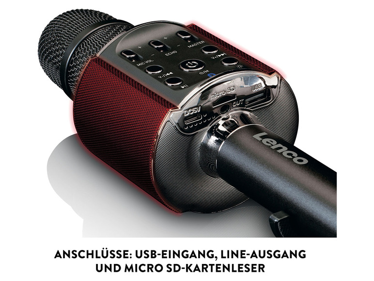 Ga naar volledige schermweergave: Lenco Karaoke-microfoon met Bluetooth BMC-180.2 - afbeelding 8