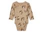 Beige baby body met berenprint.