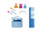 Rainbow High beautyset met blauwe make-upkoffer, kam, nagellak en haarclips.