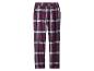 Paarse geruite pyjamabroek met elastische tailleband en zakken.