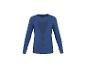 Heren sportshirt met lange mouwen in blauw met een getextureerd patroon op de borst.