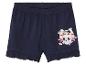 Donkerblauwe shorts voor meisjes met schattig kattenprintje.