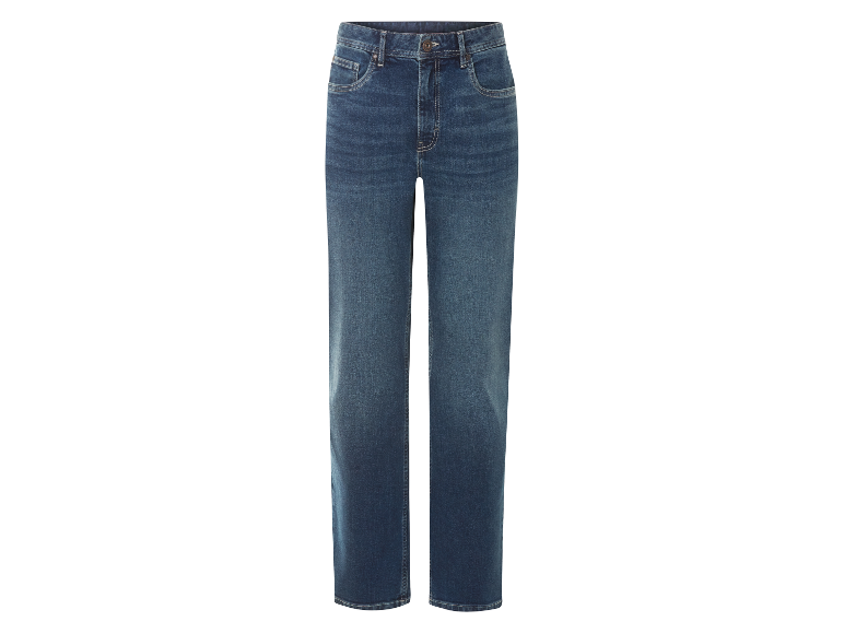Een paar donkerblauwe jeans.