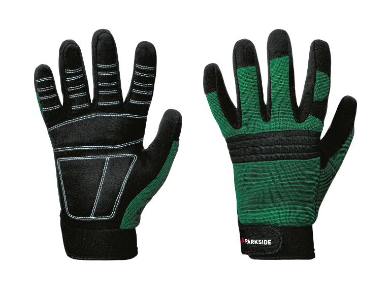 Parkside werkhandschoenen: zwart en groen.
