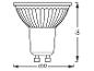 Technische tekening van een lamp met afmetingen: diameter 50 mm, hoogte 54 mm.