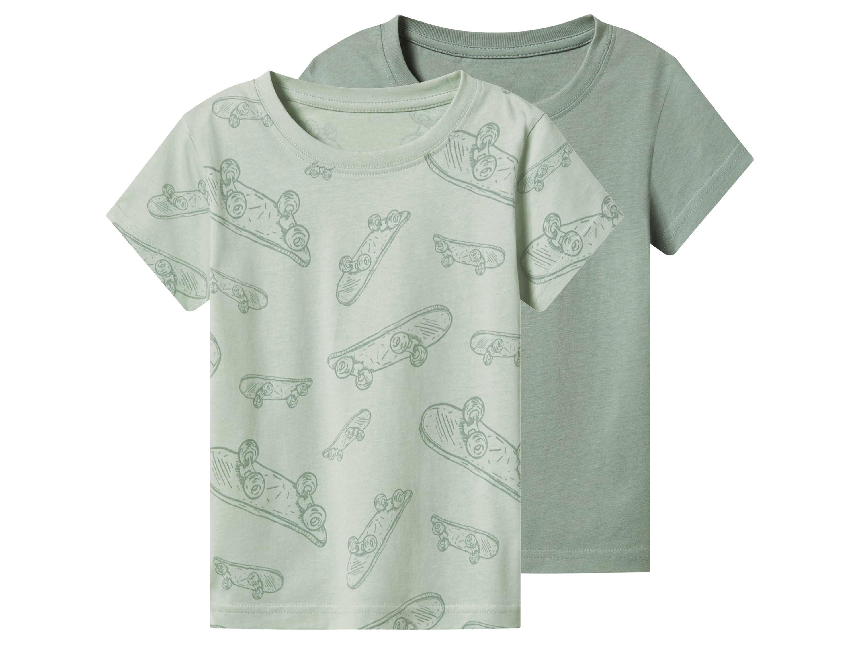 lupilu Set van 2 kinder T-shirts (Groen/mint, 122/128)