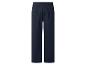 Donkerblauwe casual herenbroek met elastische tailleband en plooien