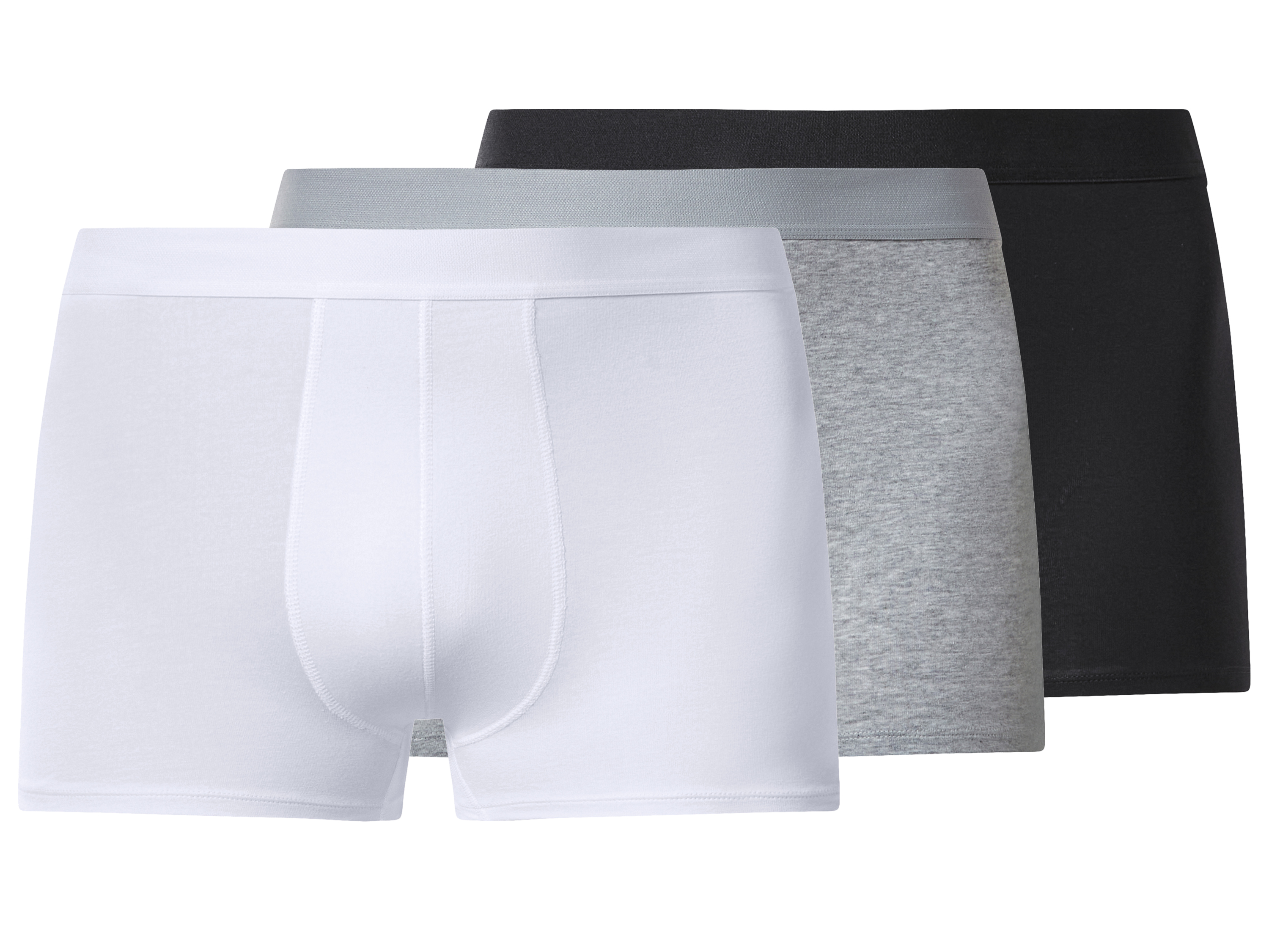 esmara Men Set van 3 heren boxers - Plus size (Zwart/grijs/wit, 3XL)