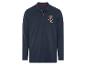 Een donkerblauwe longsleeve polo met een ankerlogo.