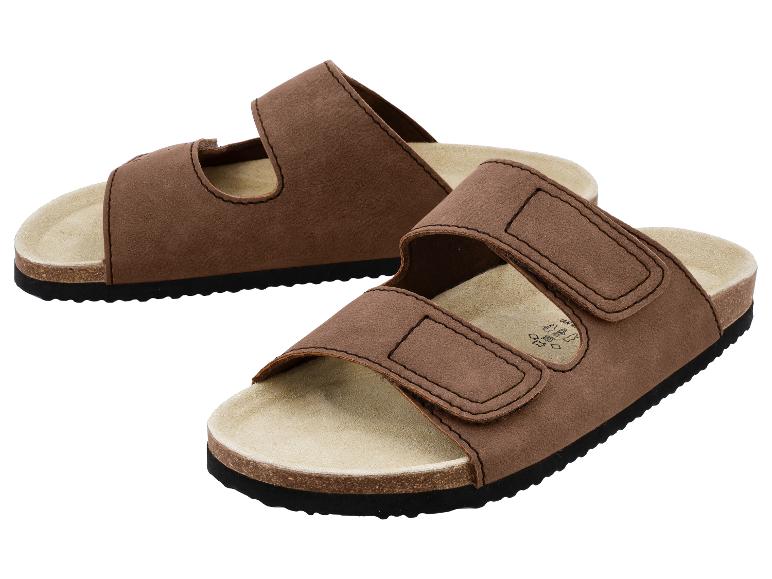 Bruine sandalen met twee bandjes en klittenbandsluiting