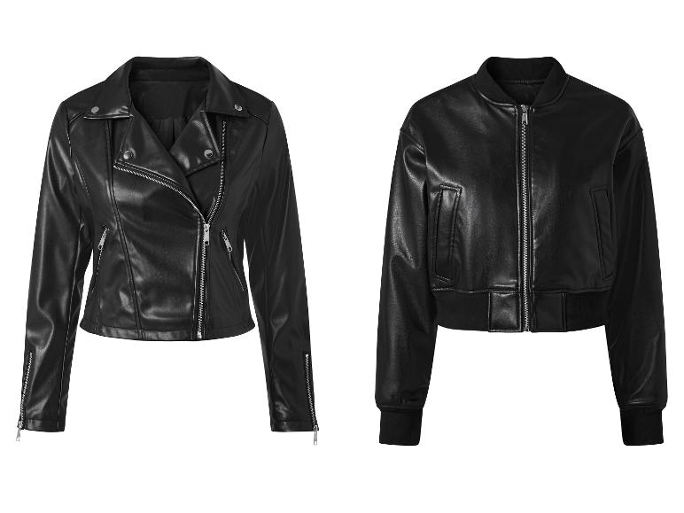 Zwarte leren jacks: biker en bomber.