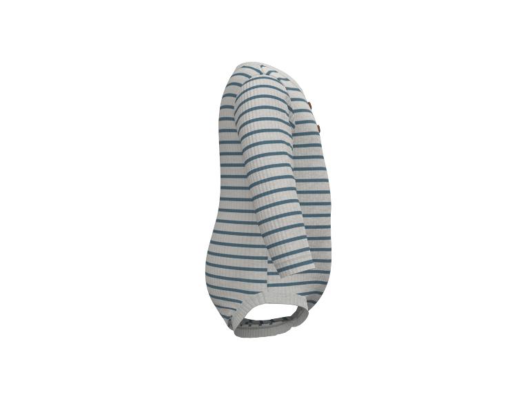 Baby romper met strepen, lange mouwen.