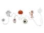Halloween decoratieset met mummies, pompoen, spook, spinnenweb en oogbal.
