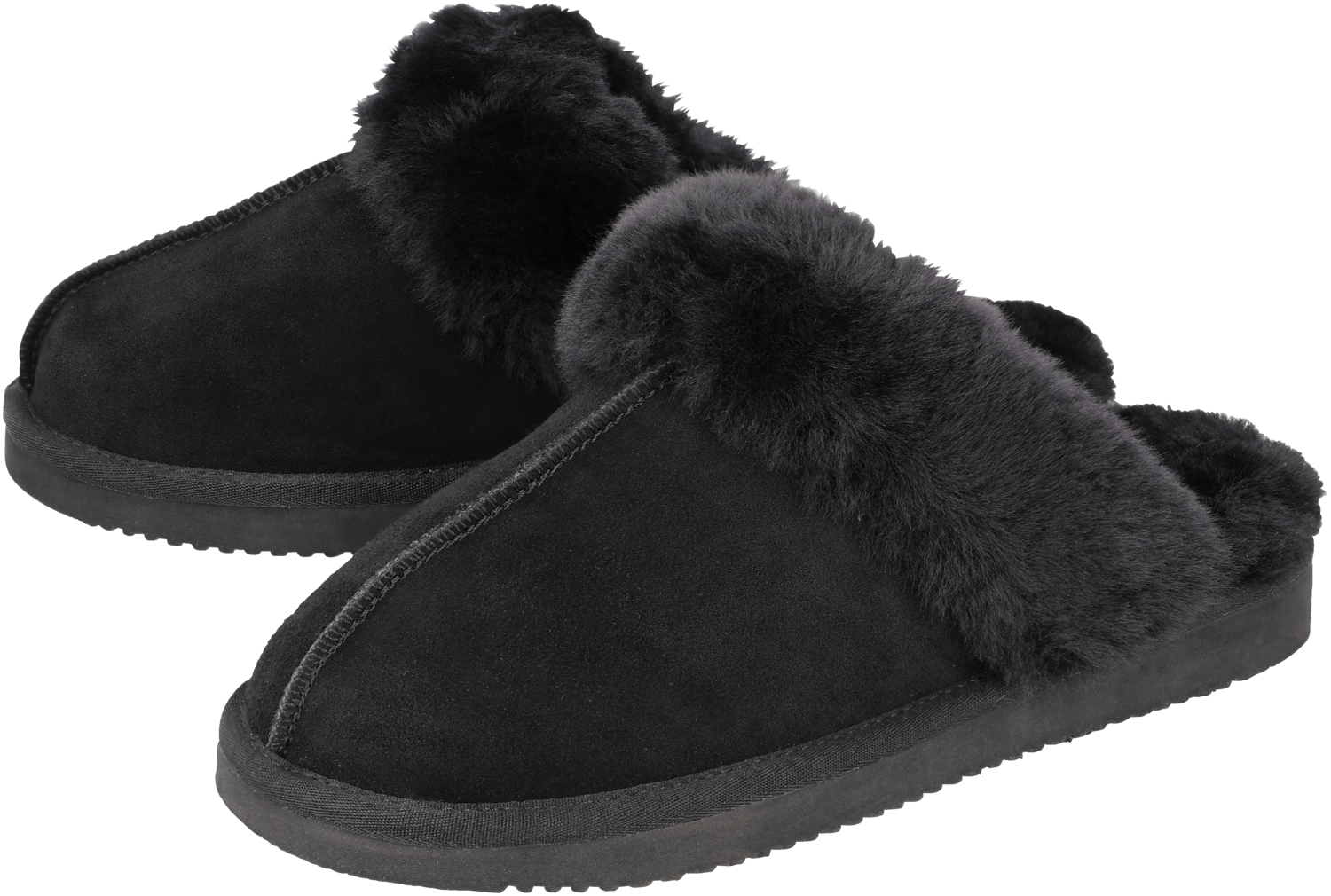 esmara Heren pantoffels lamsvacht (Zwart, 43)