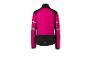 Fuchsia en zwart sportjack voor dames met reflecterende details.