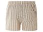 Beige gestreepte shorts met elastische tailleband.