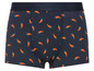 Blauwe boxershorts met een chili peper motief.