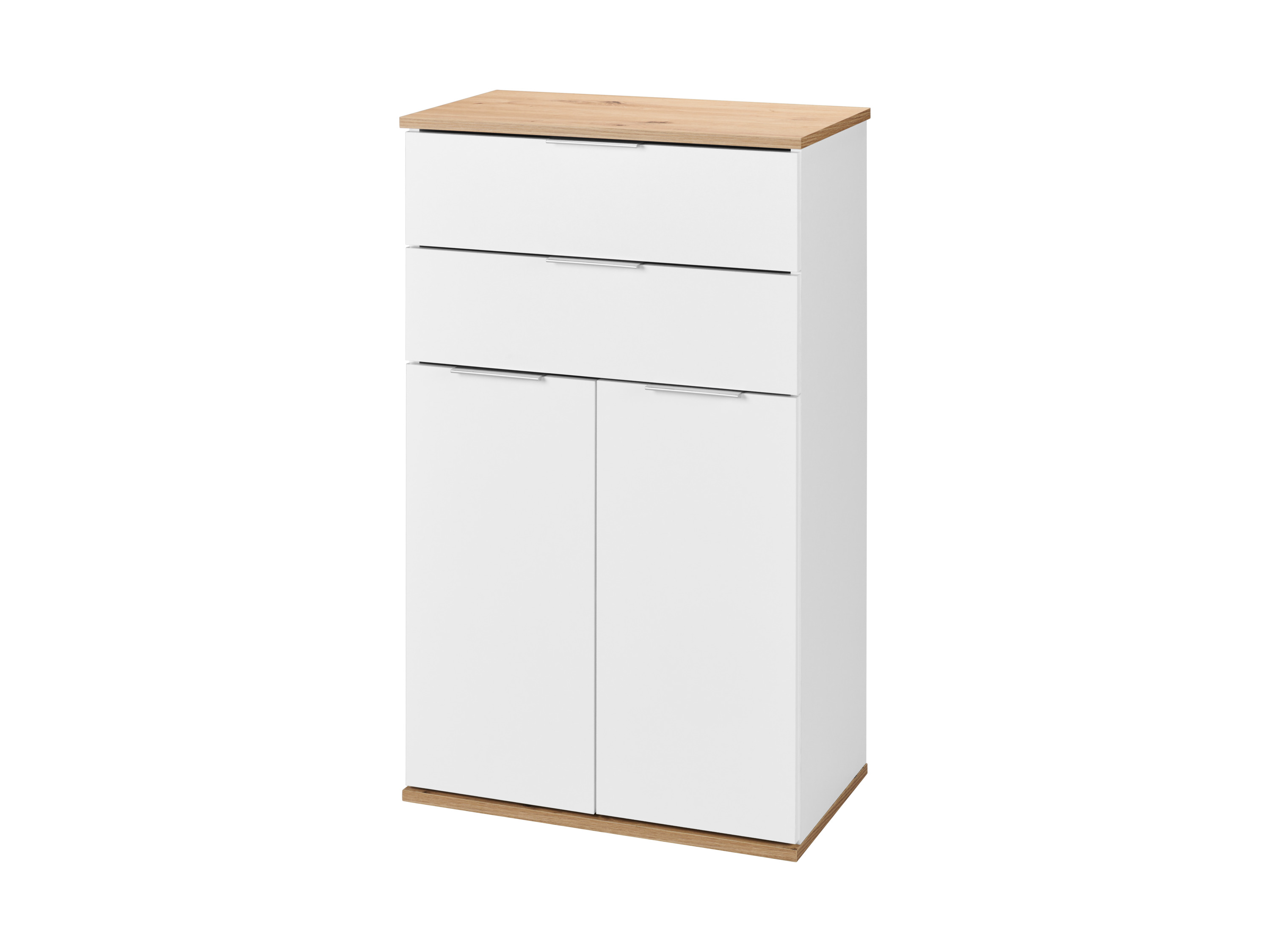LIVARNO Kast met 2 laden en 2 deuren - wit met eikenlook