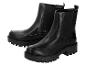 Zwarte leren Chelsea boots met dikke zolen.