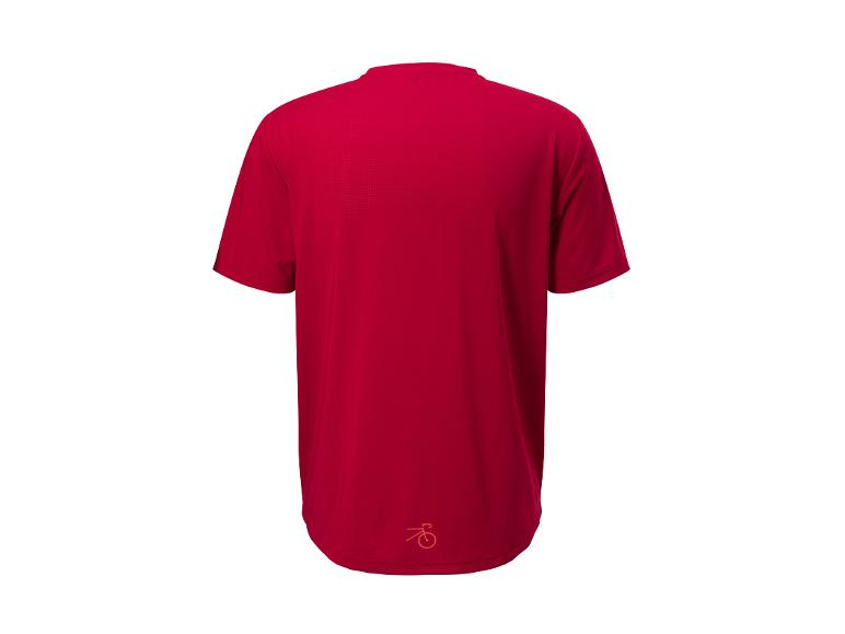 Rood fietsshirt.