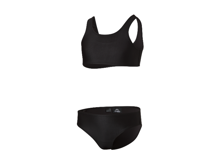 Triangl zwarte bikini, top en broekje.