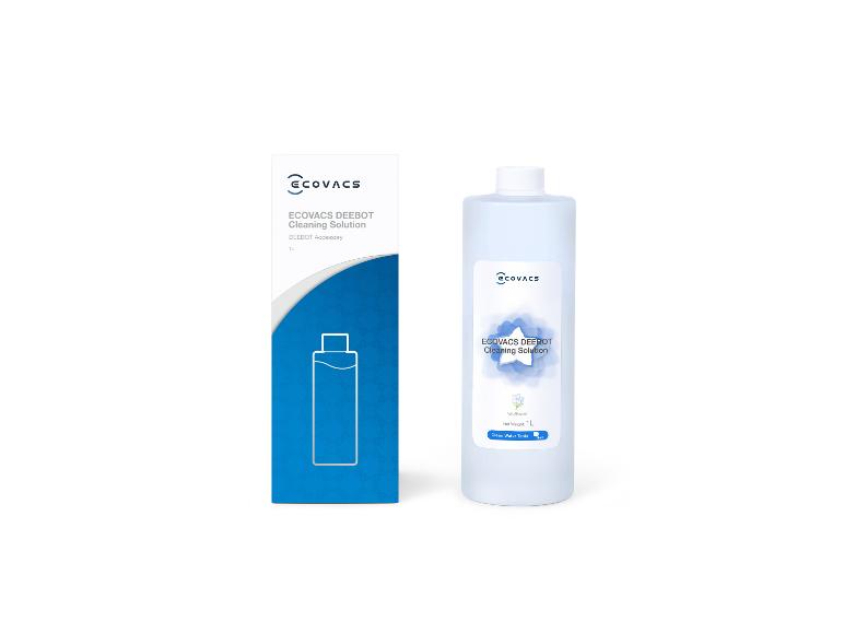 Ecovacs Deebot reinigingsoplossing: fles en verpakking.