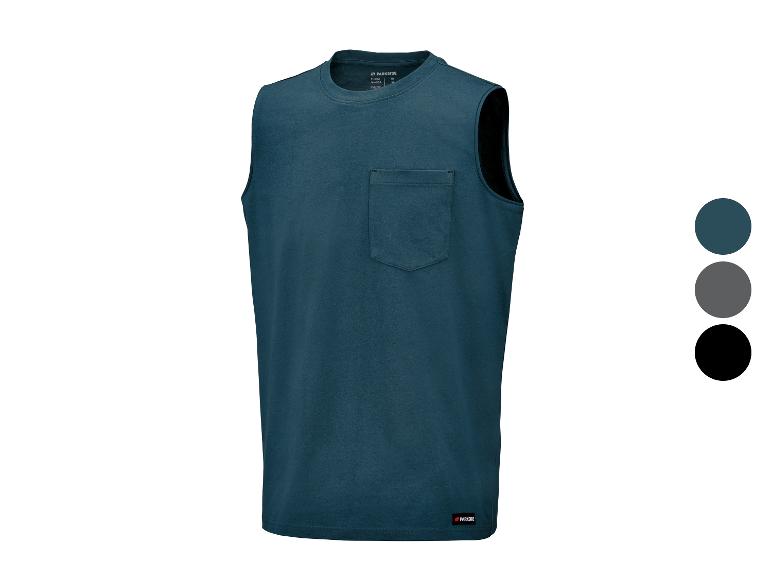 Parkside heren tanktop met zak in drie kleuren.