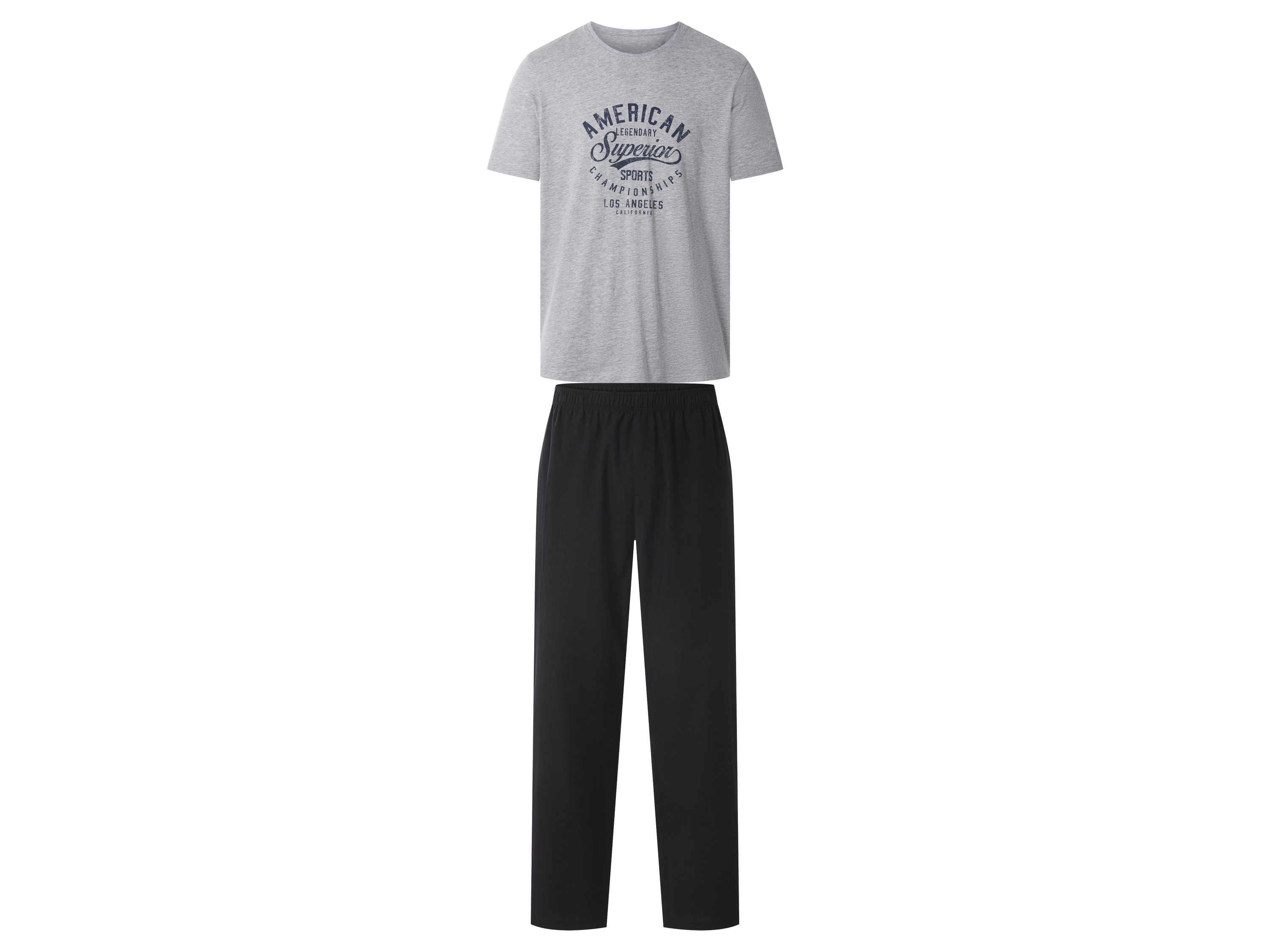 esmara Men Heren pyjama (Grijs/zwart, S)