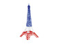 Een 3D-geprint model van de Eiffeltoren in de kleuren van de Franse vlag.