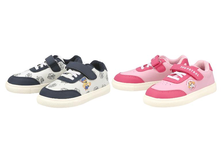 Paw Patrol blauwe en roze kindersneakers met klittenbandsluiting.