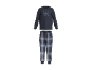 Pyjama met lange mouwen met de tekst 'GOOD MORNING BREAKFAST CLUB' en geruite broek.
