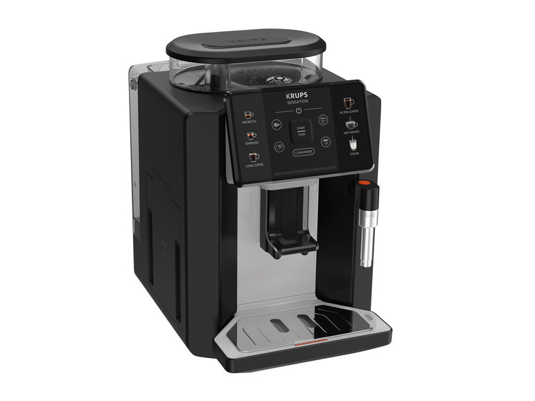 Een Krups Sensations koffiezetapparaat voor espresso, lungo en filterkoffie.