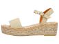 Beige dames espadrille sandalen met gevlochten sleehakzool