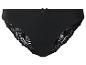 Zwarte dames slip met kanten details en een klein strikje