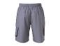 Grijze cargo shorts met elastische tailleband.
