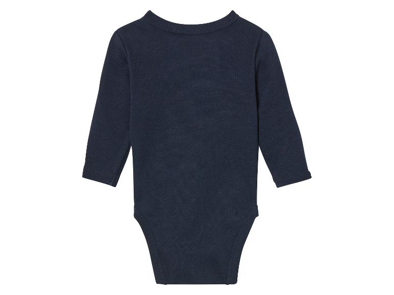 Baby body met lange mouwen, donkerblauw.