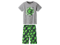 Minecraft kinderpyjama met grijs shirt en groene broek.