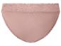 Roze damesonderbroek met kanten rand.