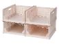 Stapelbare beige plastic kastorganizers met ventilatiegaten
