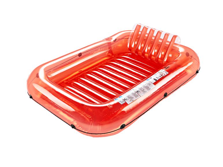 Transparante rode Crivit opblaasboot voor de zomer.