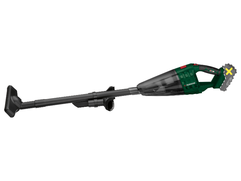 Parkside draadloze handstofzuiger met diverse opzetstukken.