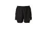 Zwarte hardloopshorts met binnenlaag en reflecterend logo.