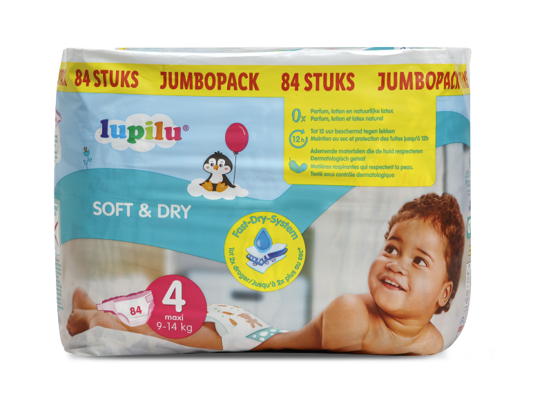 Lupilu Soft & Dry luiers maat 4, pak van 84 stuks